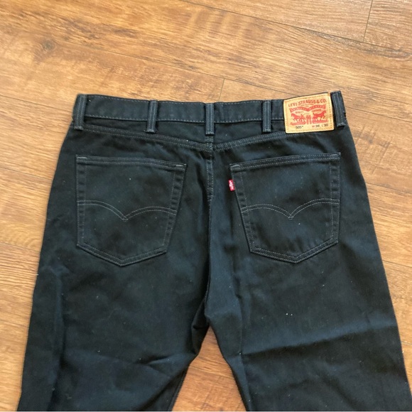 Black Levi’s 505 Jeans Denim Men’s 38x23 Pants Straight Leg - Picture 5 of 10